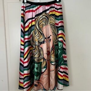 Denimland Pop Art Women's Midi Skirt. A great Vintage vibe. Elastic at Waist L